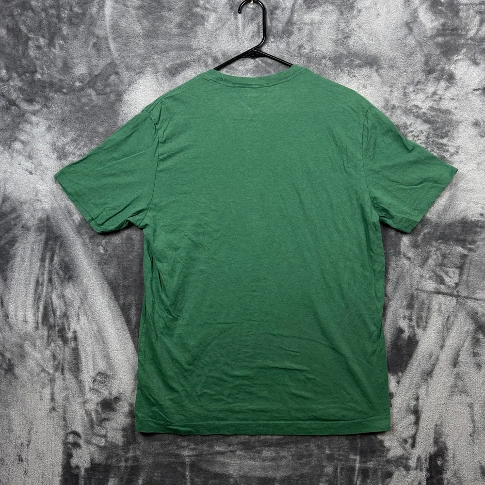 True Religion T-Shirt Mens Medium Green Excellent Buddha Guitar Graphic Tee